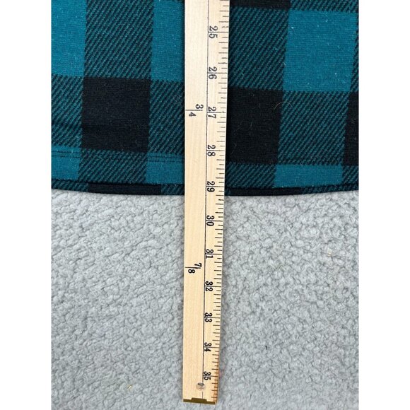 Catherines Women's Top Blouse 0X 14/16W Teal Black 3/4 Roll Tab Pullover - Picture 8 of 10